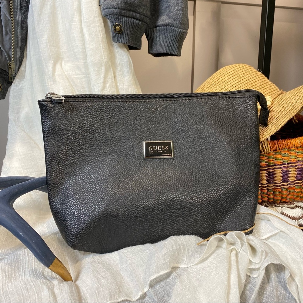 GUESS Charcoal Cosmetic Bag 11”